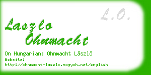 laszlo ohnmacht business card